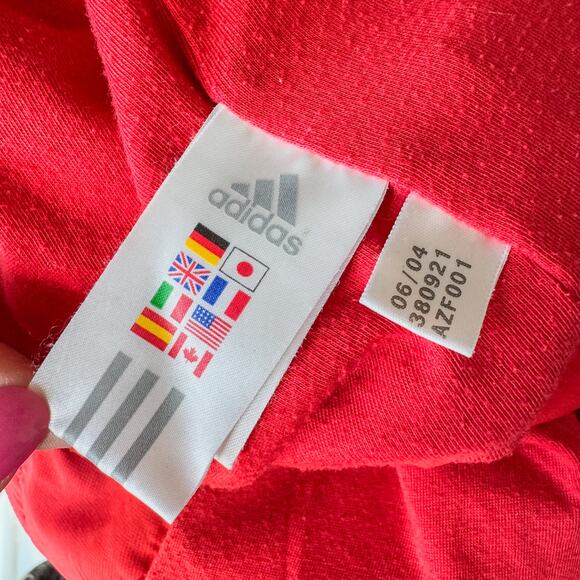 2004 Vintage Adidas-Lightweight Zip Up Hoodie Track Jacket-Red/Black-Size Medium - Picture 8 of 11